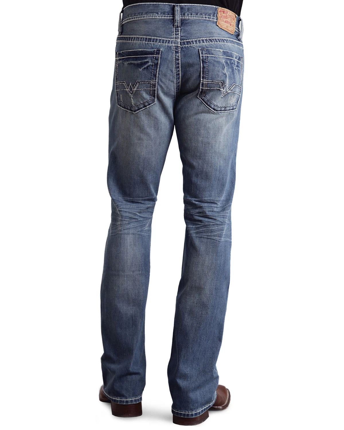 Stetson Rock Fit Frayed X Stitched Jeans 1 Stetson Rock Fit Frayed X Stitched Jeans