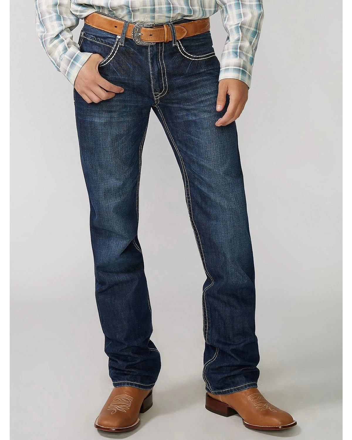 Stetson Rock Fit Barbwire "X" Stitched Jeans 3 Stetson Rock Fit Barbwire "X" Stitched Jeans - Image 3