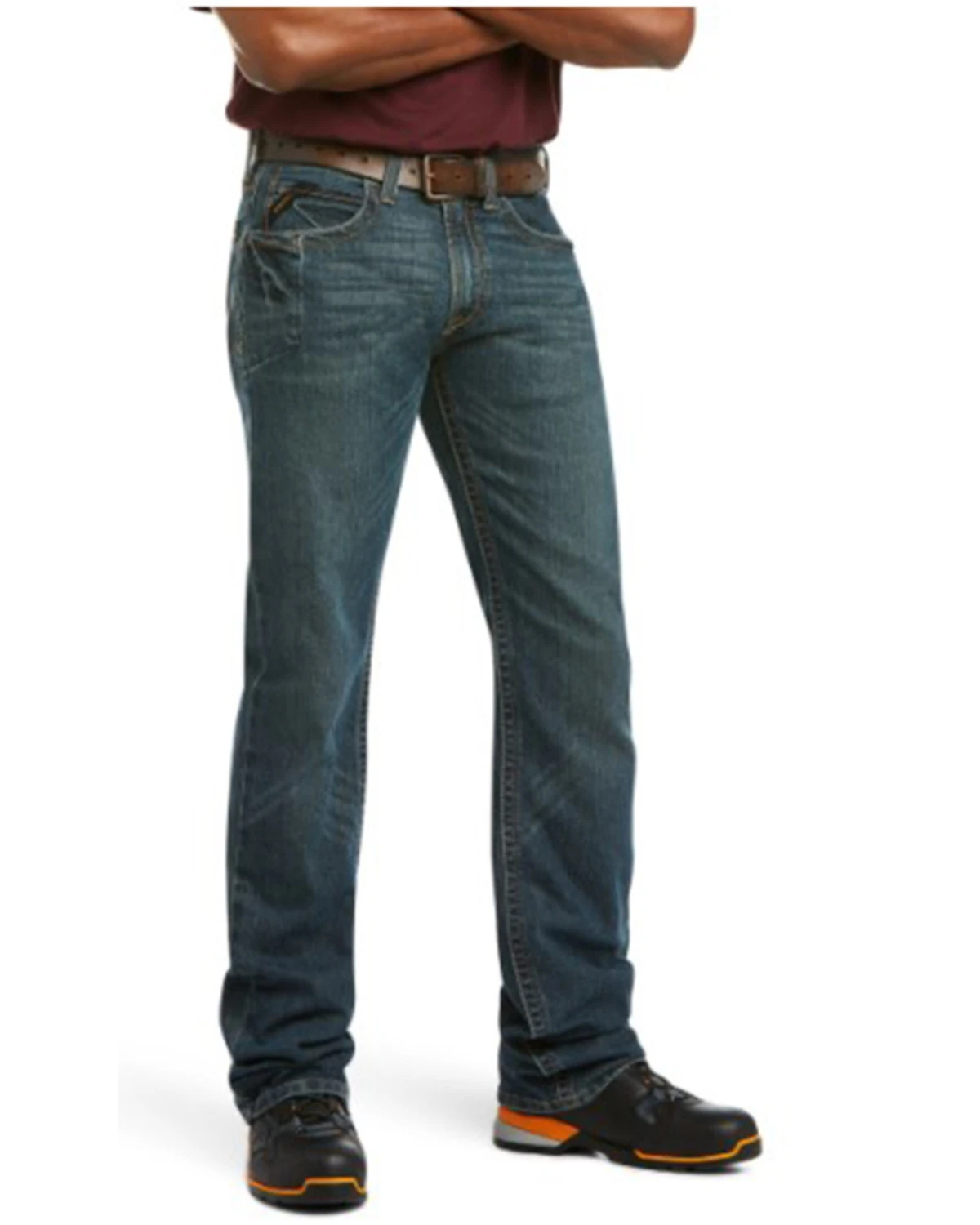 Ariat Men's Rebar M5 Durastretch Dark Wash Low Rise Straight Jeans 1 Ariat Men's Rebar M5 Durastretch Dark Wash Low Rise Straight Jeans