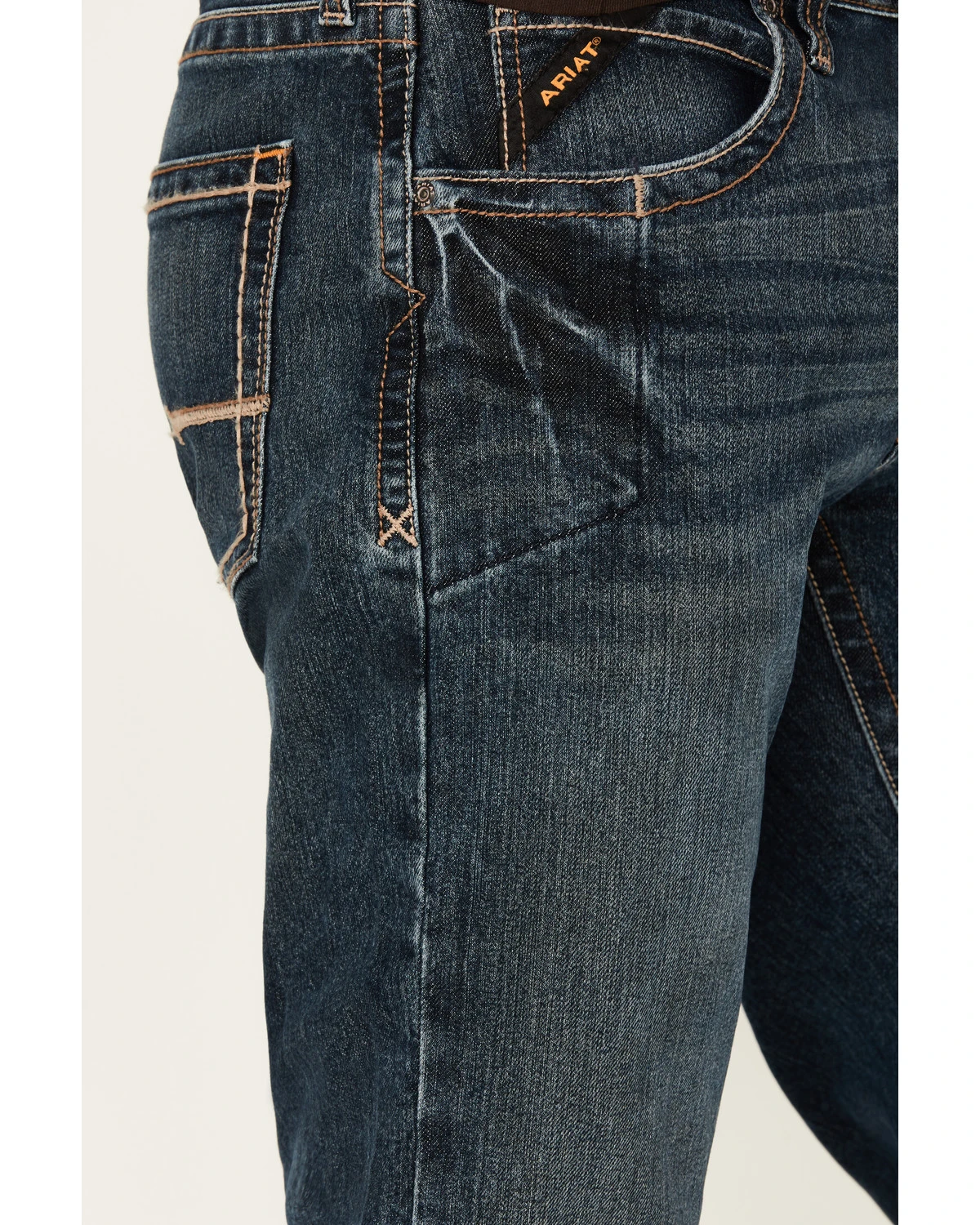 Ariat Men's Rebar M5 Durastretch Dark Wash Low Rise Straight Jeans 3 Ariat Men's Rebar M5 Durastretch Dark Wash Low Rise Straight Jeans - Image 3