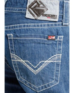 Rock & Roll Denim Men's FR Medium Wash Double Barrel Relaxed Fit Bootcut Jeans -Fashion Clothing Store 0864K1 88 D2