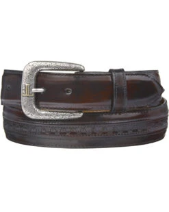 Lucchese Men's Black Cherry Goatskin Leather Belt