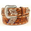 Nocona Men's Inlay Floral Embossed Western Belt