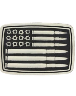 Montana Silversmiths Men's Silver Bullet Flag Attitude Buckle