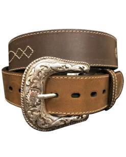 G-Bar-D Men's Diamond Concho Leather Belt