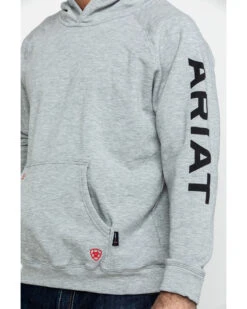 Ariat Men's FR Primo Fleece Logo Hooded Work Sweatshirt - Tall -Fashion Clothing Store 2000281960 070 P4