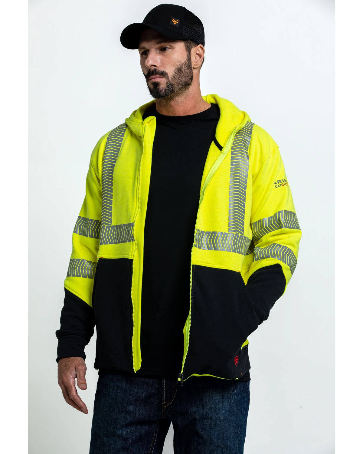 Ariat Men's FR Hi-Vis Full Zip Work Hoodie - Tall 1 Ariat Men's FR Hi-Vis Full Zip Work Hoodie - Tall