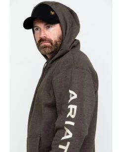 Ariat Men's Heather Bark Rebar Graphic Work Hooded Sweatshirt -Fashion Clothing Store 2000282124 234 P5