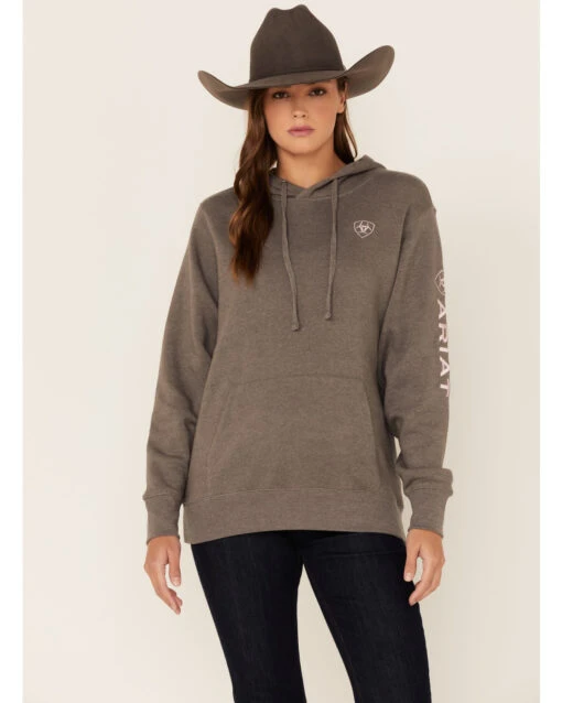 Ariat Women's Charcoal Logo Hoodie -Fashion Clothing Store 2000283447 022 P1