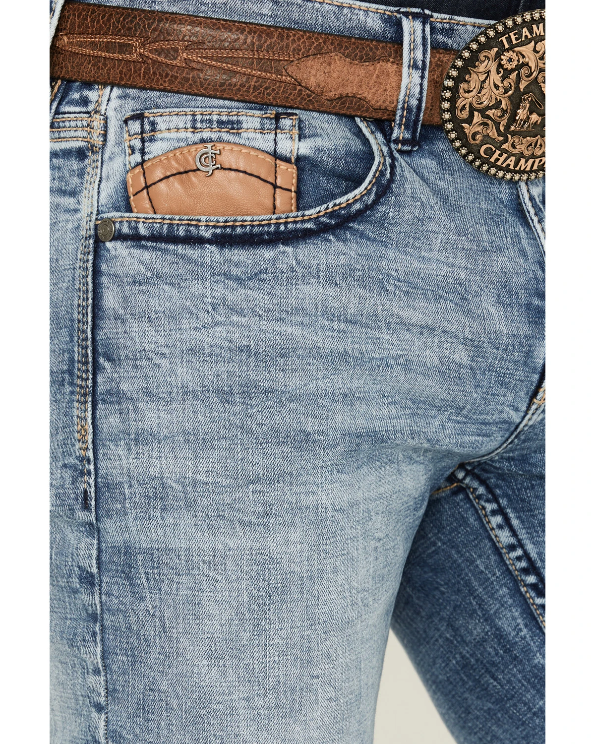 Cody James Core Men's Clover Leaf Light Wash Stretch Slim Straight Jeans 2 Cody James Core Men's Clover Leaf Light Wash Stretch Slim Straight Jeans - Image 2