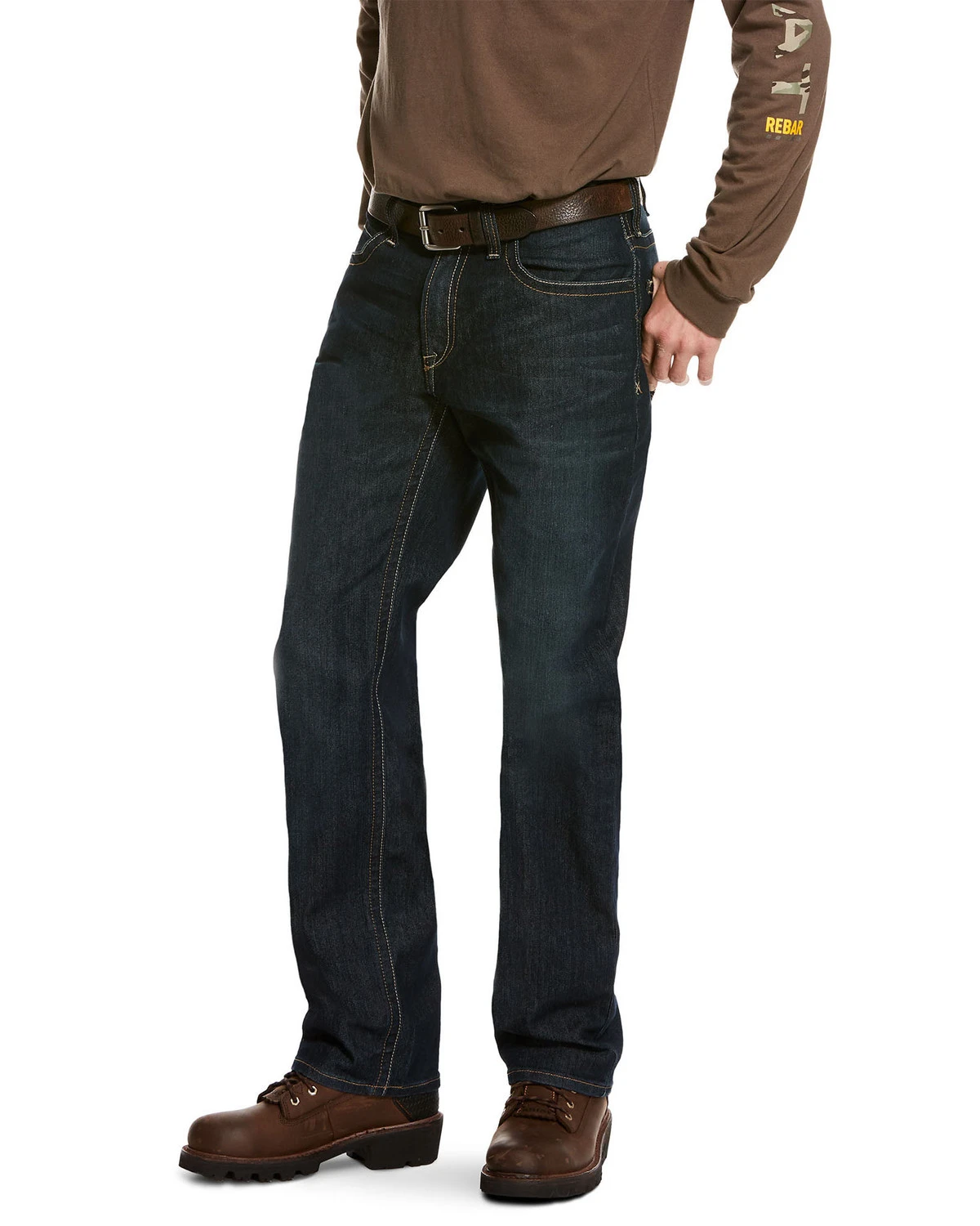 Ariat Men's Rebar M4 Cobalt Durastretch Edge Stackable Straight Work Jeans 2 Ariat Men's Rebar M4 Cobalt Durastretch Edge Stackable Straight Work Jeans - Image 2
