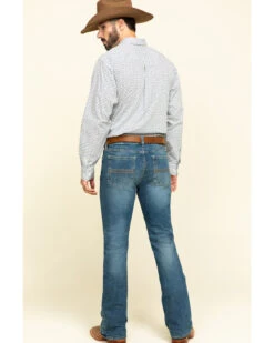 Cody James Men's Hawken Medium Wash Crosshatch Stretch Slim Bootcut Jeans -Fashion Clothing Store 2000295742 400 P5