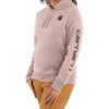 Carhartt Women's Clarkburg Heather Smoke Rose Midweight Logo Sleeve Graphic Work Sweatshirt