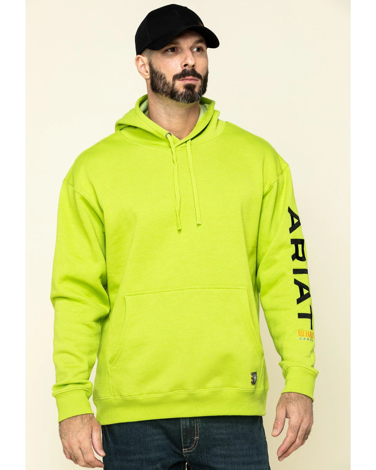 Ariat Men's Lime Heather Rebar Graphic Hooded Work Sweatshirt 1 Ariat Men's Lime Heather Rebar Graphic Hooded Work Sweatshirt