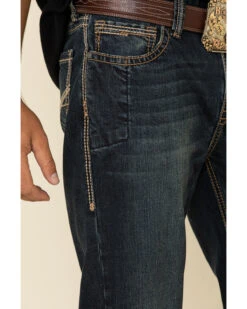 Rock & Roll Denim Men's Dark Reflex Double Barrel Relaxed Straight Jeans -Fashion Clothing Store 2000323846 402 P5