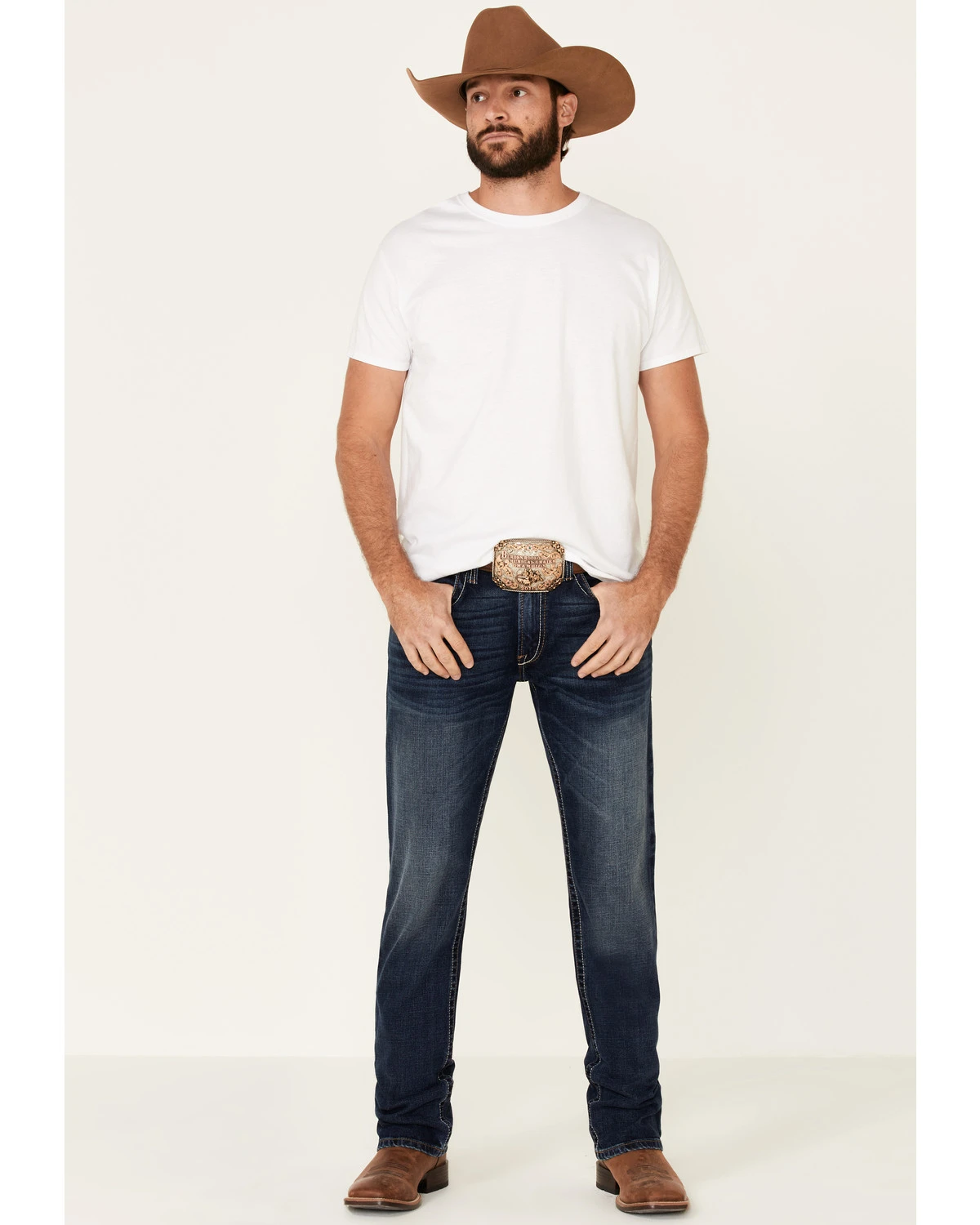 Ariat Men's M4 Denali Malone Dark Stretch Stackable Relaxed Straight Jeans 1 Ariat Men's M4 Denali Malone Dark Stretch Stackable Relaxed Straight Jeans