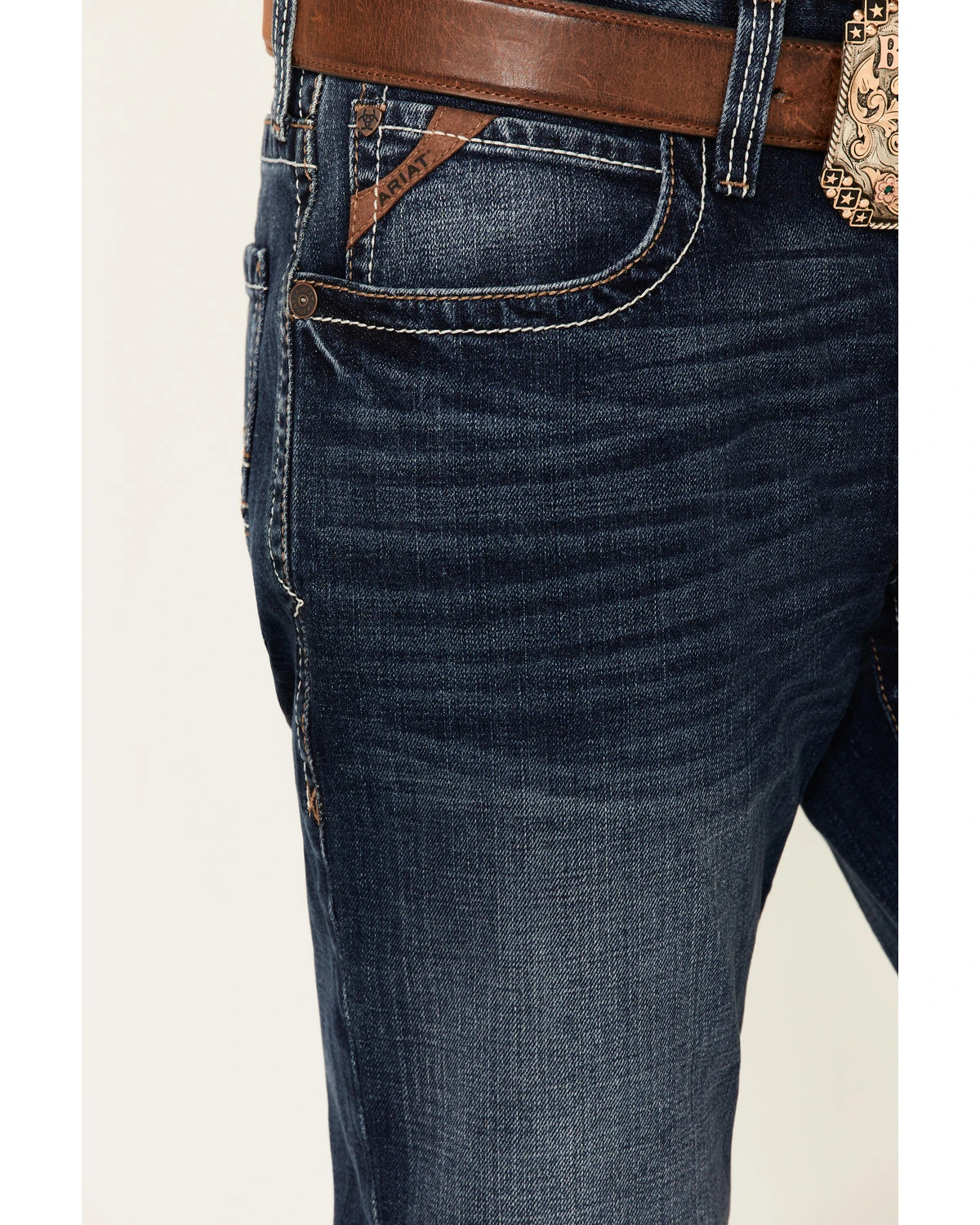 Ariat Men's M4 Denali Malone Dark Stretch Stackable Relaxed Straight Jeans 5 Ariat Men's M4 Denali Malone Dark Stretch Stackable Relaxed Straight Jeans - Image 5