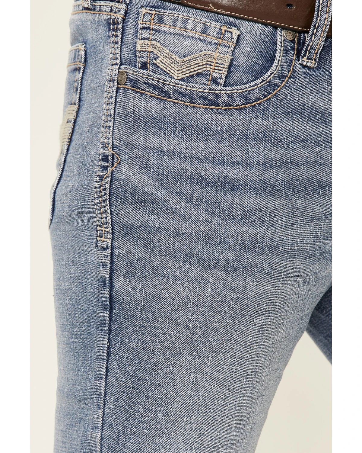 Cody James Men's Mustang Light Wash Stretch Slim Straight Jeans 3 Cody James Men's Mustang Light Wash Stretch Slim Straight Jeans - Image 3