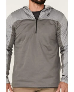 Browning Men's Gray Hayes 1/4 Zip Front Hooded Pullover -Fashion Clothing Store 2000344233 020 P3
