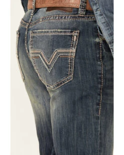 Rock & Roll Denim Men's Double Barrel Dark Vintage Wash Stretch Relaxed Straight Jeans -Fashion Clothing Store 2000345007 400 P4