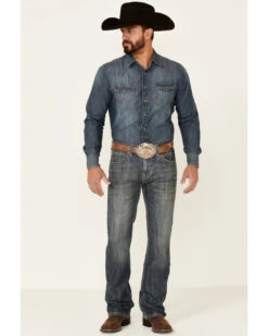 Rock & Roll Denim Men's Pistol Dark Vintage Wash Regular Straight Jeans -Fashion Clothing Store 2000345012 400 P3