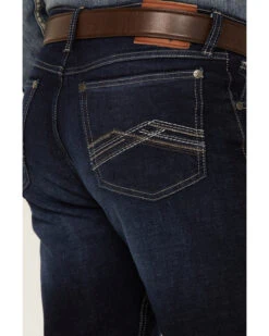 Wrangler 20X Men's Azure Vintage Dark Wash Stretch Slim Bootcut Jeans - Long -Fashion Clothing Store 2000347676 400 P4