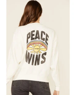 Wrangler Modern Women's Peace Wins Graphic Pullover Sweatshirt -Fashion Clothing Store 2000348105 100 P4