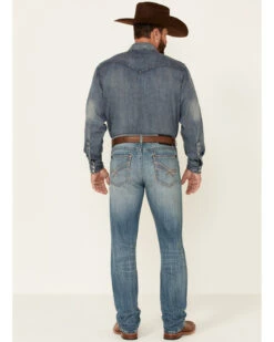 Rock 47 By Wrangler Men's Cochran Medium Wash Stretch Slim Straight Jeans -Fashion Clothing Store 2000350739 400 P3