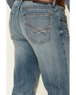 Rock 47 By Wrangler Men's Cochran Medium Wash Stretch Slim Straight Jeans -Fashion Clothing Store 2000350739 400 P4