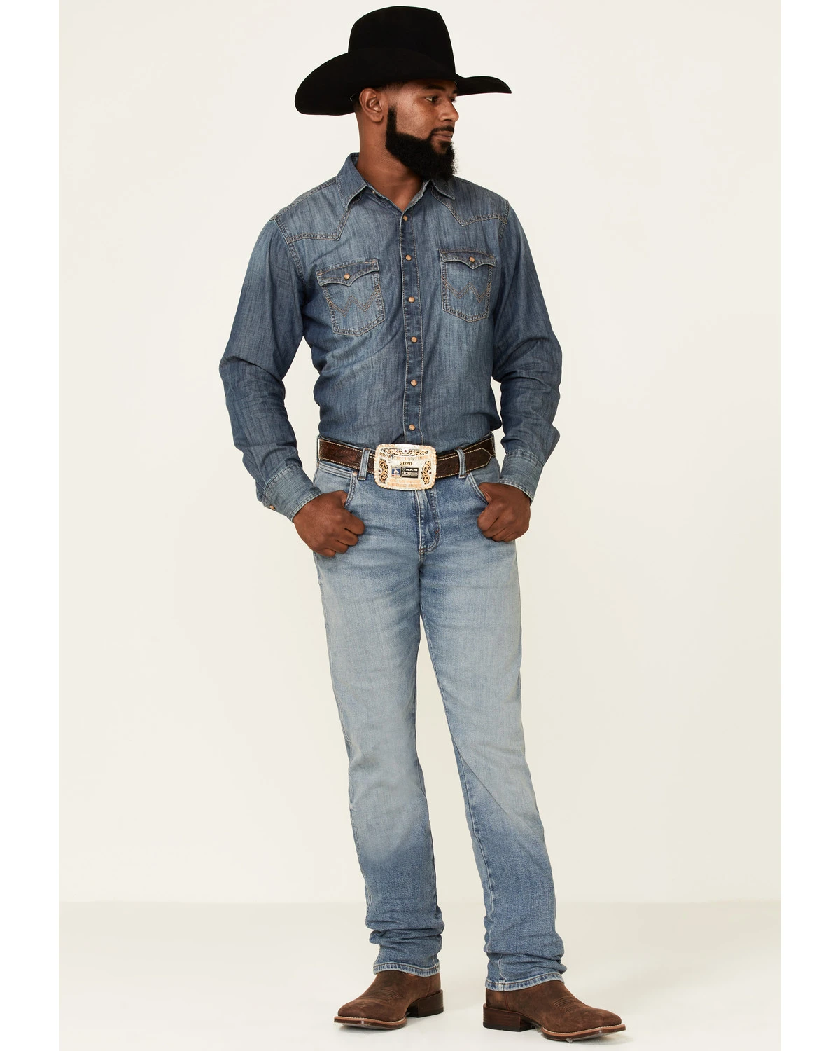 Wrangler Retro Green Men's Gralin Light Wash Stretch Slim Straight Jeans 1 Wrangler Retro Green Men's Gralin Light Wash Stretch Slim Straight Jeans