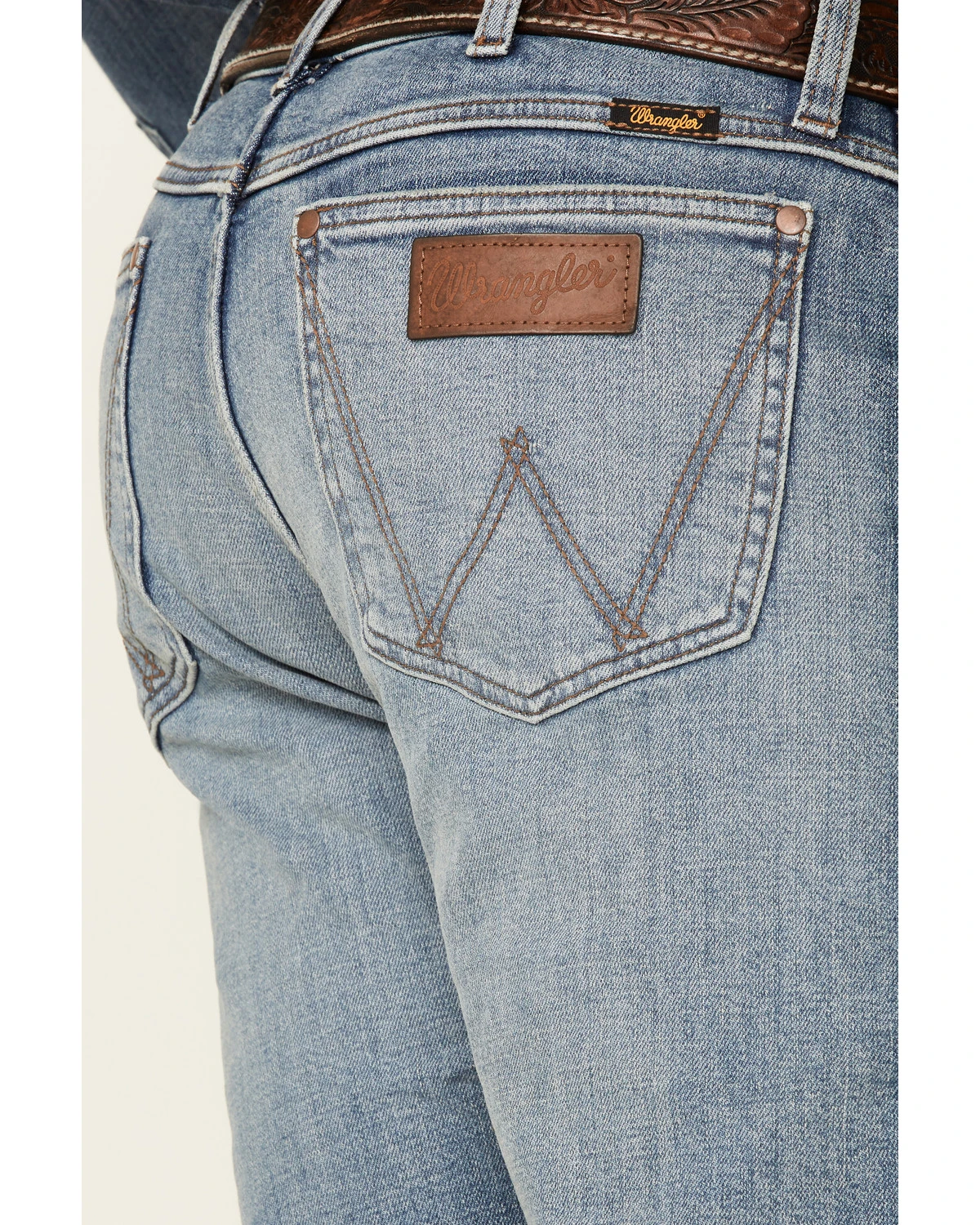 Wrangler Retro Green Men's Gralin Light Wash Stretch Slim Straight Jeans 3 Wrangler Retro Green Men's Gralin Light Wash Stretch Slim Straight Jeans - Image 3