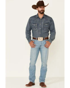 Wrangler 20X Men's Beech Light Wash Stretch Slim Straight Jeans