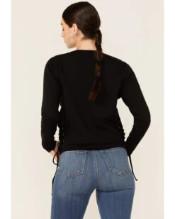 Shyanne Women's Namaste Yall Side Lacing Long Sleeve Graphic Sweatshirt -Fashion Clothing Store 2000351336 001 P3