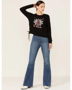 Shyanne Women's Namaste Yall Side Lacing Long Sleeve Graphic Sweatshirt -Fashion Clothing Store 2000351336 001 P4