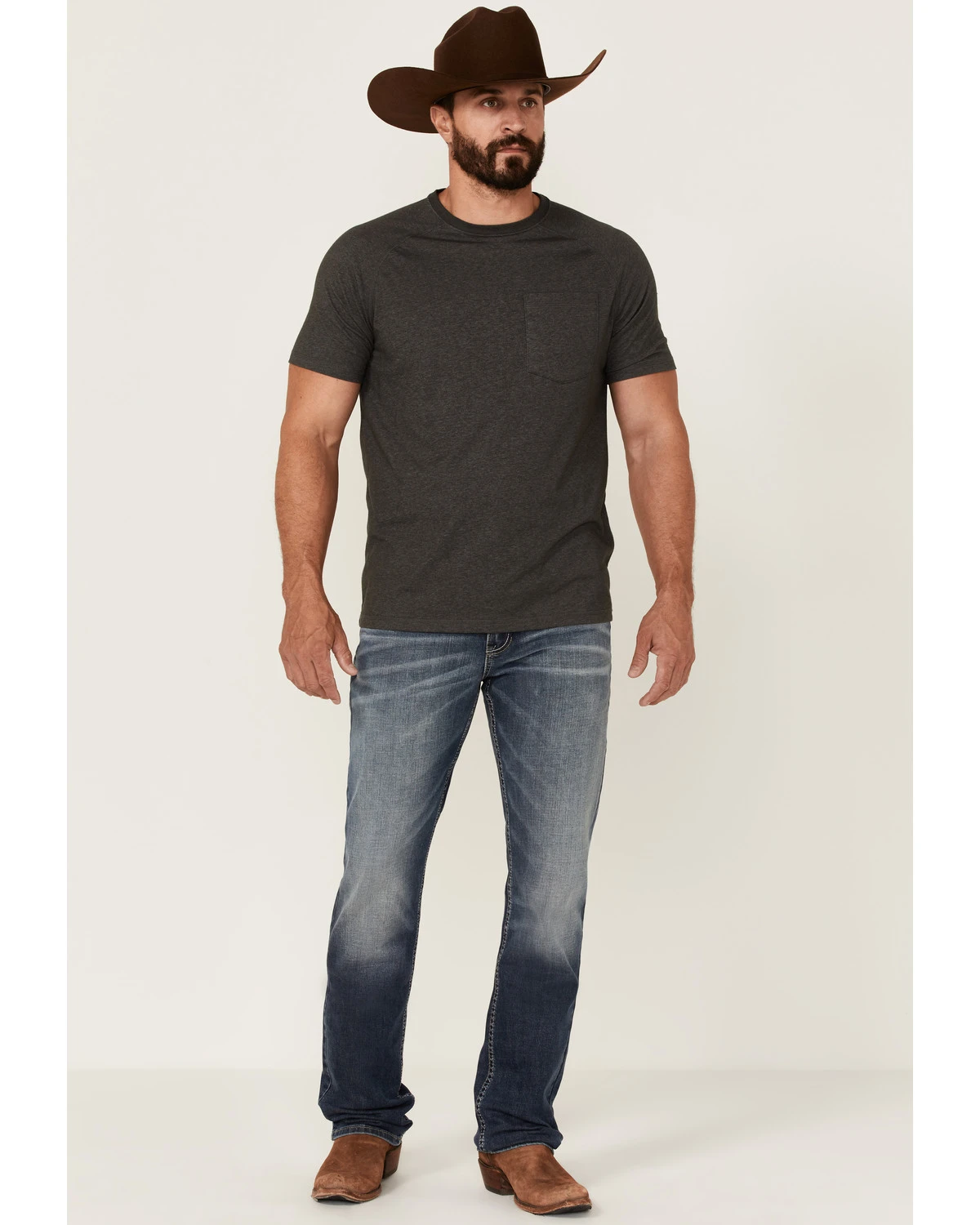 Moonshine Spirit Men's Diamond Hitch Medium Dark Wash Stretch Slim Straight Jeans 1 Moonshine Spirit Men's Diamond Hitch Medium Dark Wash Stretch Slim Straight Jeans