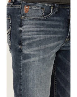 Moonshine Spirit Men's Diamond Hitch Medium Dark Wash Stretch Slim Straight Jeans 6 Moonshine Spirit Men's Diamond Hitch Medium Dark Wash Stretch Slim Straight Jeans -Fashion Clothing Store 2000351731 400 P3