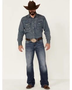 Cody James Men's Double Kicker Medium Dark Wash Stretch Relaxed Bootcut Jeans