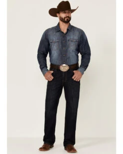 Rock & Roll Denim Men's Dark Wash Double Barrel Relaxed Straight Leg Jeans -Fashion Clothing Store 2000352156 400 P3