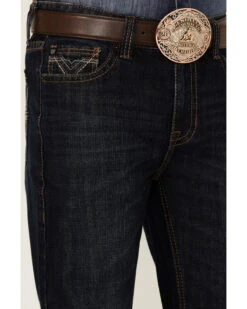 Rock & Roll Denim Men's Dark Wash Double Barrel Relaxed Straight Leg Jeans -Fashion Clothing Store 2000352156 400 P4