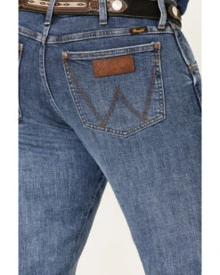 Wrangler Retro Green Men's Brierley Light Medium Wash Stretch Slim Straight Jeans -Fashion Clothing Store 2000359722 413 P4