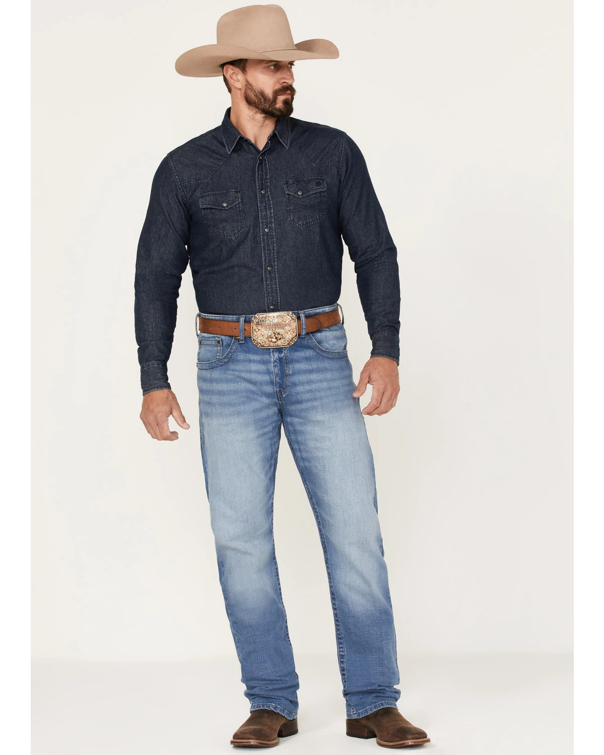 Rock 47 By Wrangler Men's Barlow Light Wash Slim Straight Jeans 1 Rock 47 By Wrangler Men's Barlow Light Wash Slim Straight Jeans