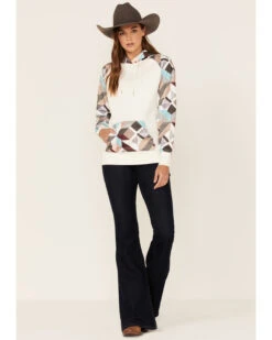 Hooey Women's Modern Colorblock Geo Print Pullover Hooded Sweater -Fashion Clothing Store 2000360944 110 P4