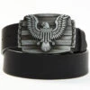 Brothers & Sons Men's Eagle Plaque Leather Belt