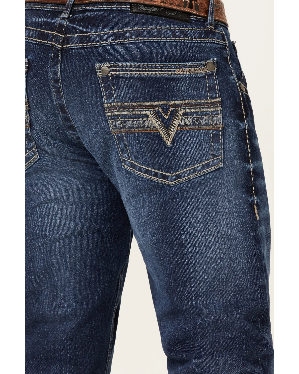 Rock 47 By Wrangler Men's Prichett Dark Wash Stretch Slim Straight Jeans 4 Rock 47 By Wrangler Men's Prichett Dark Wash Stretch Slim Straight Jeans - Image 4