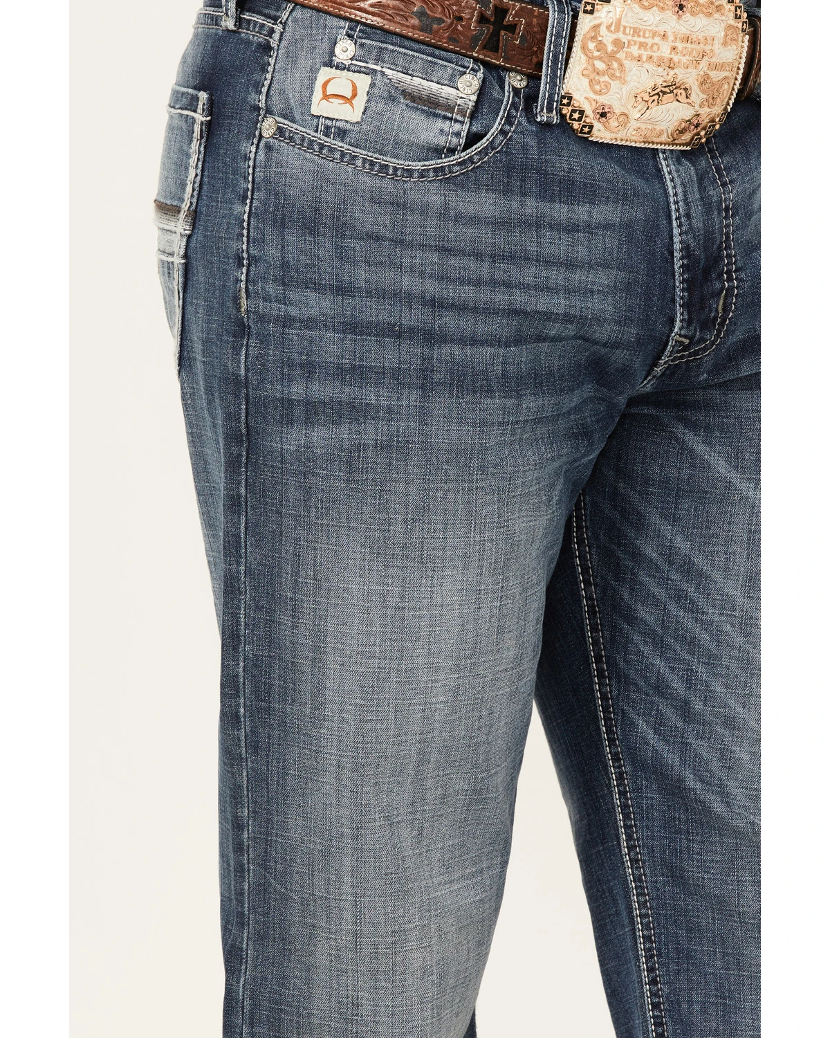 Cinch Men's Grant Medium Stonewash Broken Twill Performance Stretch Relaxed Bootcut Jeans 2 Cinch Men's Grant Medium Stonewash Broken Twill Performance Stretch Relaxed Bootcut Jeans - Image 2