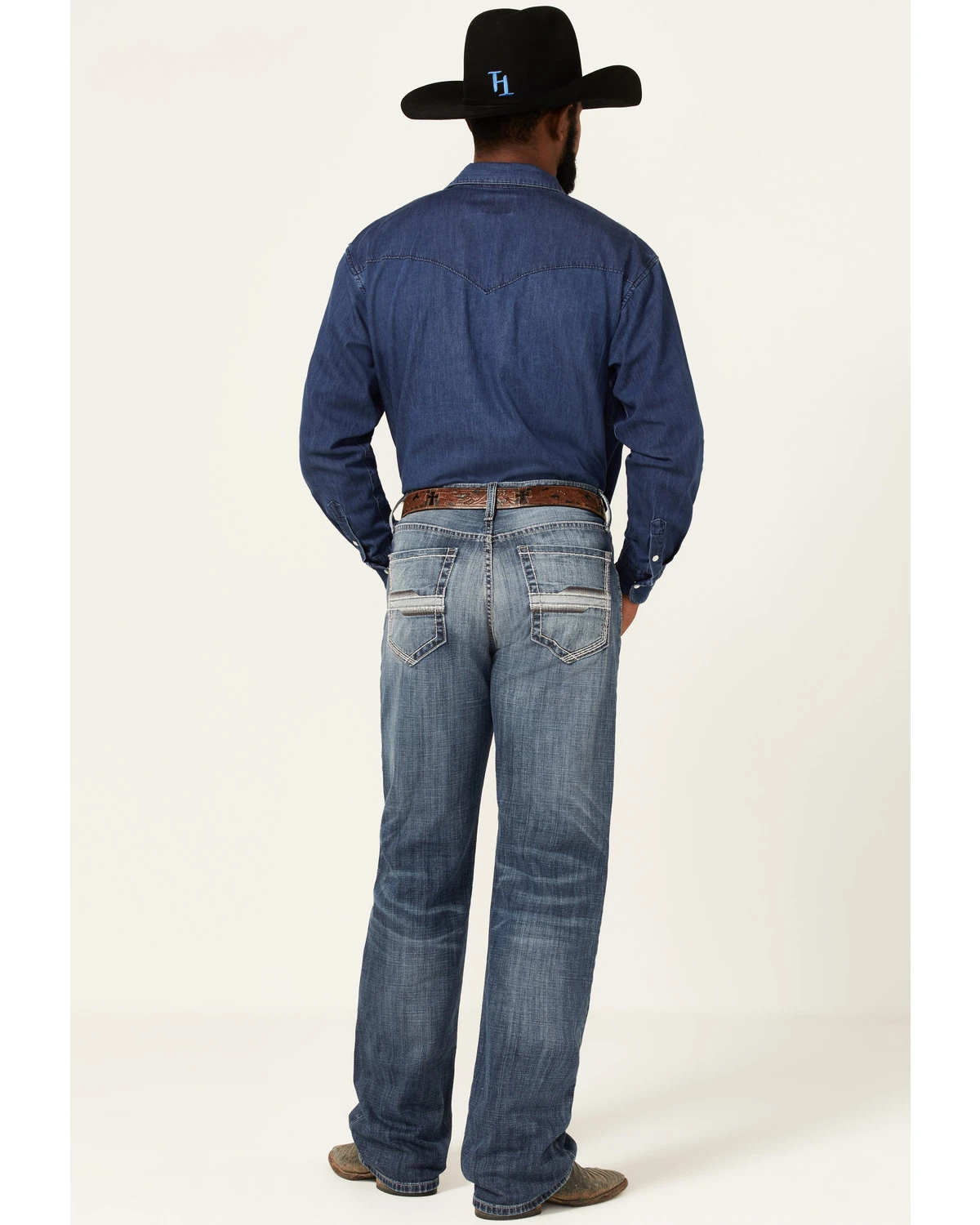 Cinch Men's Grant Medium Stonewash Broken Twill Performance Stretch Relaxed Bootcut Jeans 3 Cinch Men's Grant Medium Stonewash Broken Twill Performance Stretch Relaxed Bootcut Jeans - Image 3