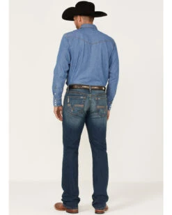 Cinch Men's Ian Dark Stonewash Performance Stretch Slim Bootcut Jeans -Fashion Clothing Store 2000362785 402 P3