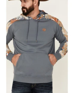 Hooey Men's Palm Tree Print Sleeve Hooded Sweatshirt -Fashion Clothing Store 2000363528 400 P3