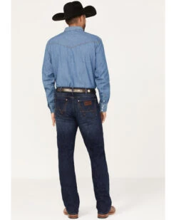 Wrangler Retro Men's Merriam Dark Wash Stretch Slim Bootcut Jeans -Fashion Clothing Store 2000365062 416 P4