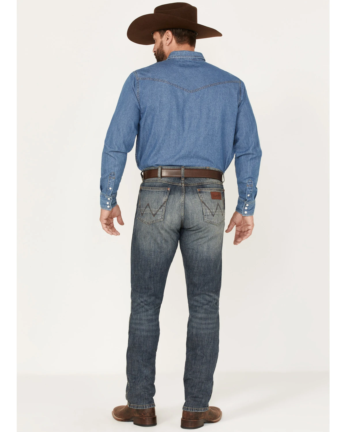 Wrangler Retro Men's Dark Knight Medium Wash Stretch Slim Straight Jeans 3 Wrangler Retro Men's Dark Knight Medium Wash Stretch Slim Straight Jeans - Image 3